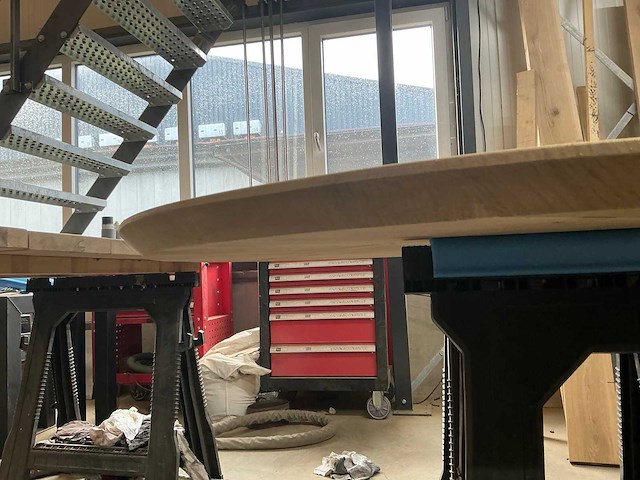 Ronde eikenhout tafelblad 1300x1300 (4x) - afbeelding 3 van  5