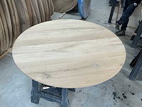Ronde eikenhout tafelblad 1300x1300 (4x) - afbeelding 4 van  5