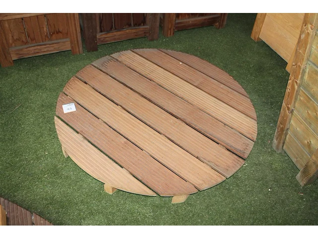 Ronde hardhouten vlonder, doorsnede 122 cm. - afbeelding 1 van  2
