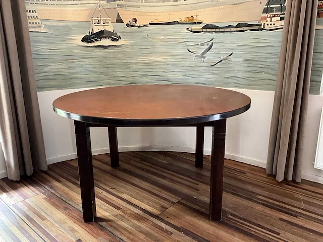 Ronde houten restauranttafel (2x) - afbeelding 2 van  4