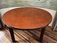 Ronde houten restauranttafel (2x) - afbeelding 3 van  4