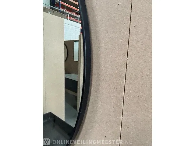 Ronde led spiegel met zwart frame 90cm hr badmeubelen, spiegel - afbeelding 2 van  4