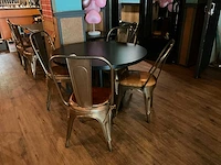 Ronde restauranttafel met 4 stoelen (2x) - afbeelding 1 van  5
