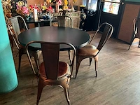 Ronde restauranttafel met 4 stoelen (2x) - afbeelding 2 van  5