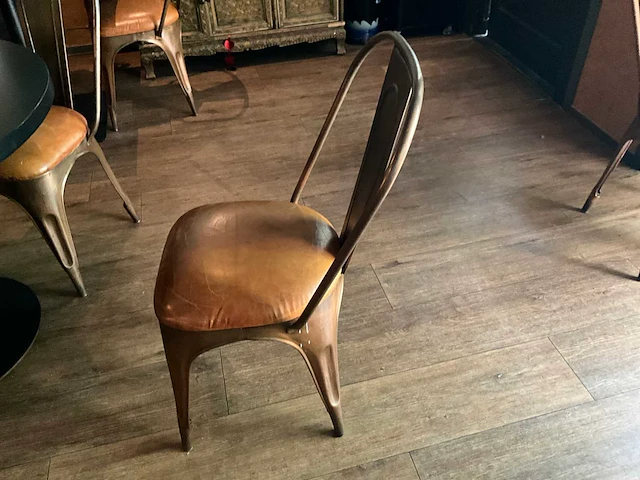 Ronde restauranttafel met 4 stoelen (2x) - afbeelding 4 van  5