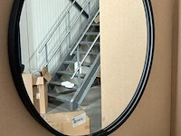Ronde spiegel incl. indirect led verlichting 80cm hr badmeubelen, spiegel, zwart - afbeelding 1 van  5