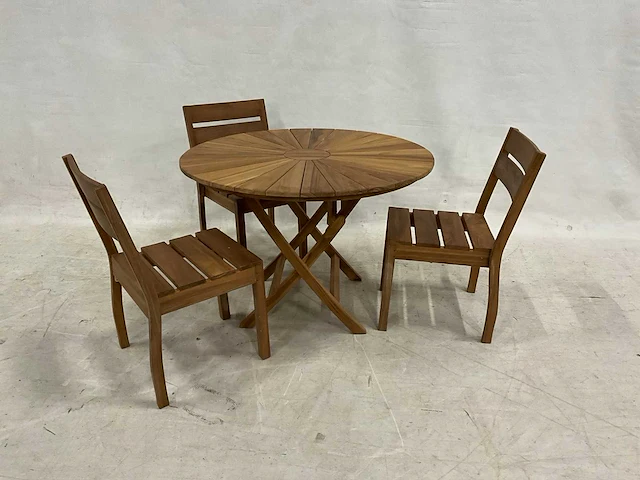 Ronde tuinset met 3 stoelen - afbeelding 1 van  4