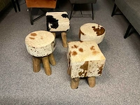Rood- en zwarte bonte kruk (4x) - afbeelding 1 van  5