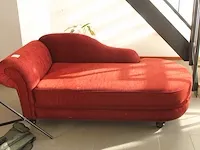 Rood gestoffeerde sofa met lengte 180 cm. - afbeelding 1 van  1