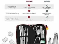 Rosaw manicure & pedicureset, 10-delige nagelverzorgingsset - afbeelding 3 van  4