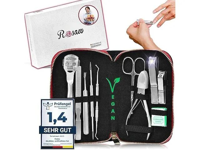 Rosaw manicure & pedicureset, 10-delige nagelverzorgingsset - afbeelding 4 van  4