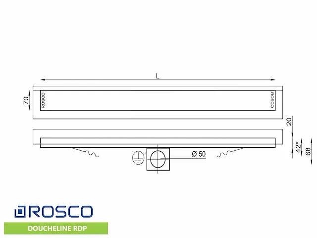 Rosco - rdp800 - geperforeerd - douchegoot 785mm - afbeelding 3 van  3