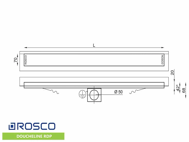 Rosco - rdp800 - geperforeerd - douchegoot 785mm - afbeelding 3 van  3