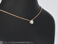 Rose gouden collier met een briljant van 1.00 carat - afbeelding 4 van  7