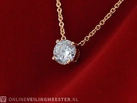 Rose gouden collier met een diamant van 1.00 carat - afbeelding 1 van  7