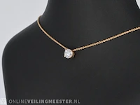 Rose gouden collier met een diamant van 1.00 carat - afbeelding 3 van  6