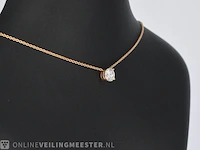 Rose gouden collier met een diamant van 1.00 carat - afbeelding 4 van  6