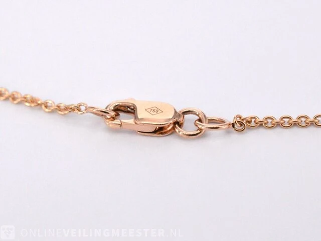 Rose gouden collier met een diamant van 1.00 carat - afbeelding 6 van  6