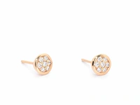 Rosé gouden oorbellen met diamanten - afbeelding 10 van  11