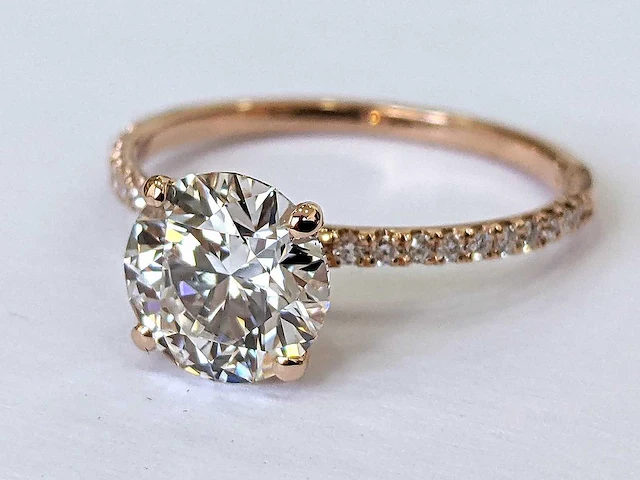 Rose gouden ring met 21 diamanten 2,19 crt. - afbeelding 7 van  9