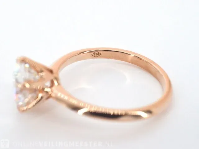 Rose gouden ring met een briljant geslepen diamanten van 3.00 carat - afbeelding 2 van  11