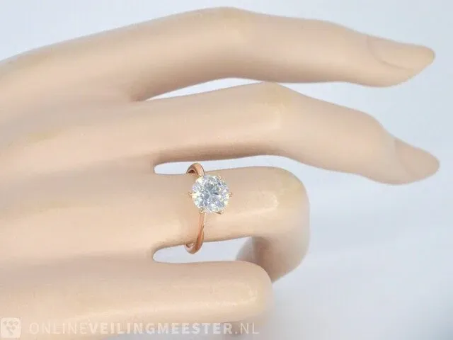 Rose gouden ring met een briljant geslepen diamanten van 3.00 carat - afbeelding 4 van  11