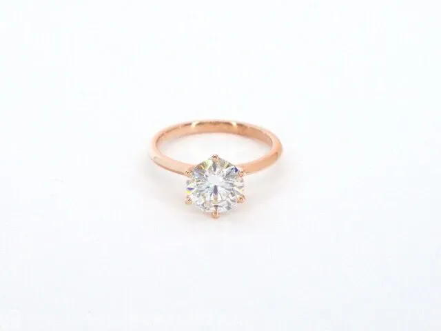 Rose gouden ring met een briljant geslepen diamanten van 3.00 carat - afbeelding 8 van  11