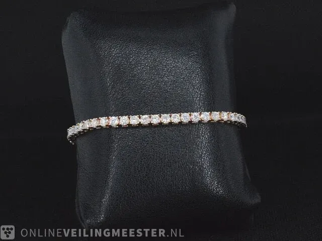 Rose tennisarmband met briljanten - afbeelding 2 van  5