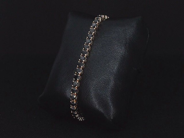 Rosegouden armband met 16.00 carat zwarte briljant geslepen diamanten - afbeelding 4 van  9