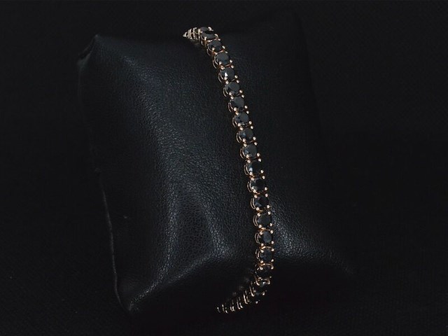 Rosegouden armband met 16.00 carat zwarte briljant geslepen diamanten - afbeelding 5 van  9