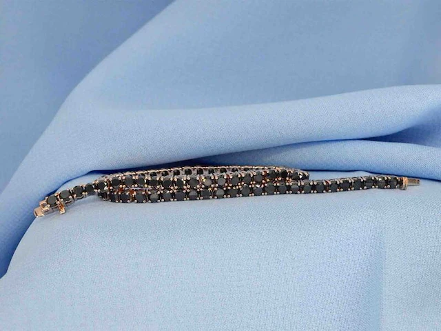 Rosegouden armband met 7.00 carat zwarte briljant geslepen diamanten - afbeelding 1 van  9