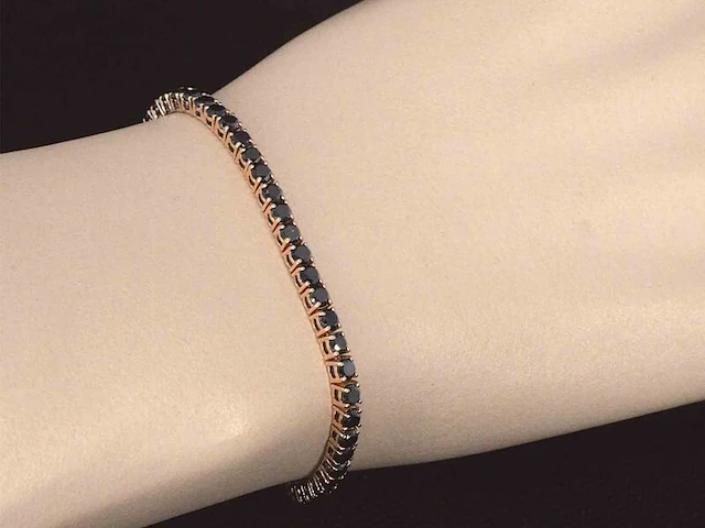 Rosegouden armband met 7.00 carat zwarte briljant geslepen diamanten - afbeelding 2 van  9
