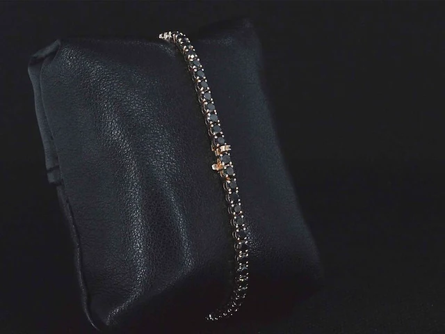 Rosegouden armband met 7.00 carat zwarte briljant geslepen diamanten - afbeelding 5 van  9