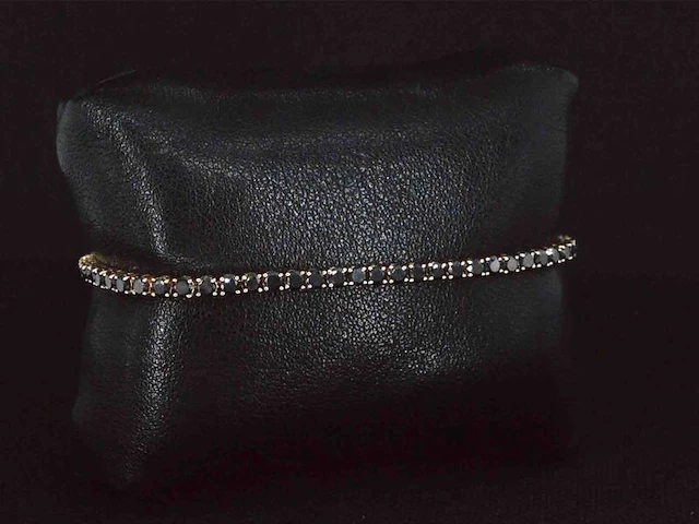Rosegouden armband met 7.00 carat zwarte briljant geslepen diamanten - afbeelding 7 van  9