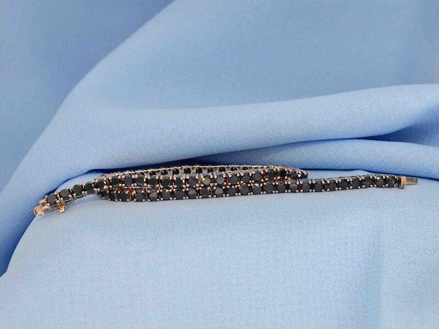Rosegouden armband met 7.00 carat zwarte briljant geslepen diamanten - afbeelding 1 van  7
