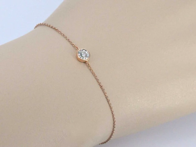 Rosegouden armband met diamant 0.10 carat - afbeelding 2 van  5