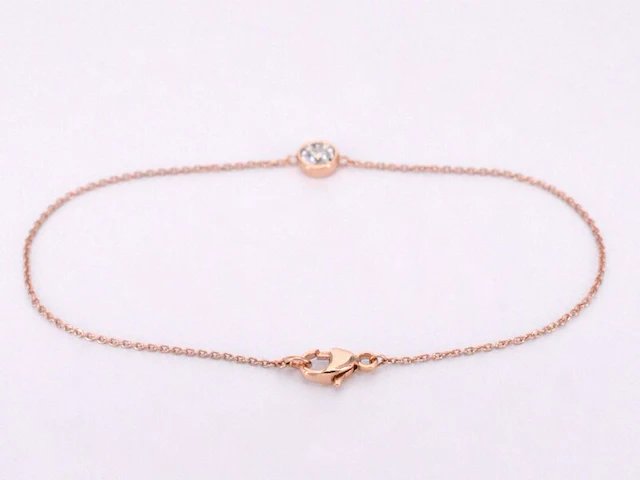 Rosegouden armband met diamant 0.10 carat - afbeelding 4 van  5