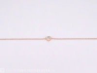 Rosegouden armband met diamanten hartje 0.10 carat - afbeelding 5 van  7