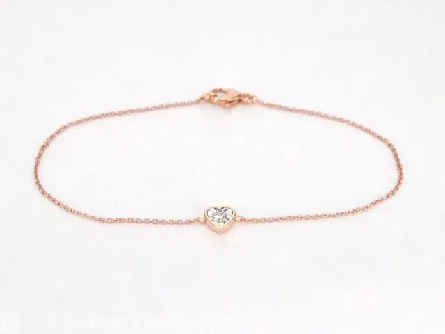Rosegouden armband met diamanten hartje 0.10 carat - afbeelding 1 van  8