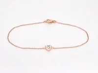 Rosegouden armband met diamanten hartje 0.10 carat - afbeelding 1 van  8