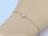 Rosegouden armband met diamanten hartje 0.10 carat - afbeelding 2 van  8