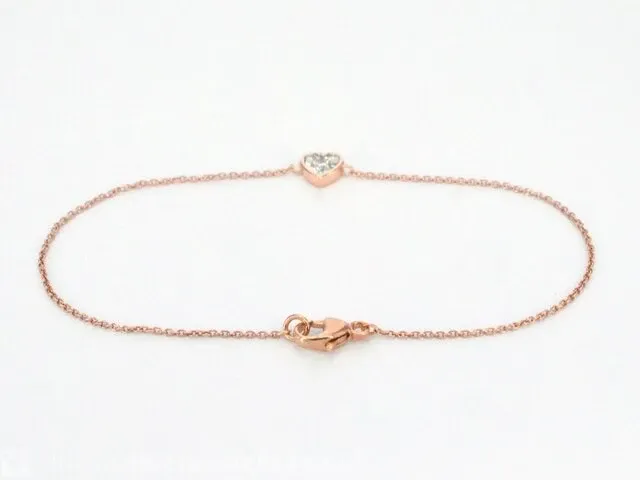 Rosegouden armband met diamanten hartje 0.10 carat - afbeelding 4 van  8