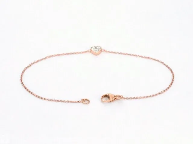 Rosegouden armband met diamanten hartje 0.10 carat - afbeelding 5 van  8