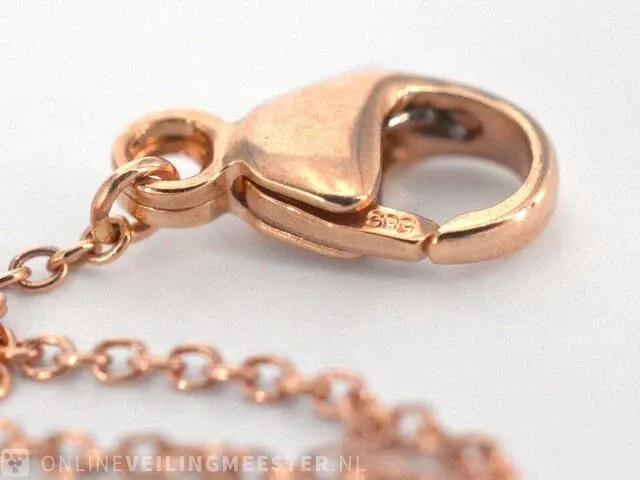 Rosegouden armband met diamanten hartje 0.10 carat - afbeelding 7 van  8