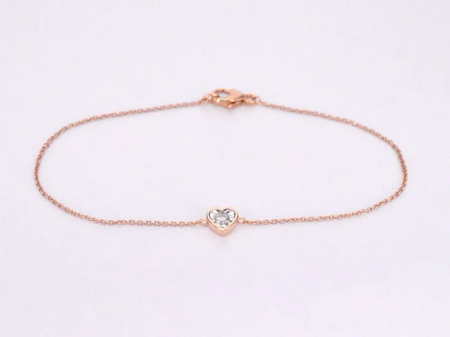 Rosegouden armband met diamanten hartje 0.10 carat - afbeelding 1 van  8