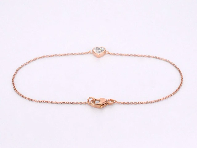 Rosegouden armband met diamanten hartje 0.10 carat - afbeelding 3 van  8