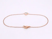 Rosegouden armband met diamanten hartje 0.10 carat - afbeelding 3 van  8