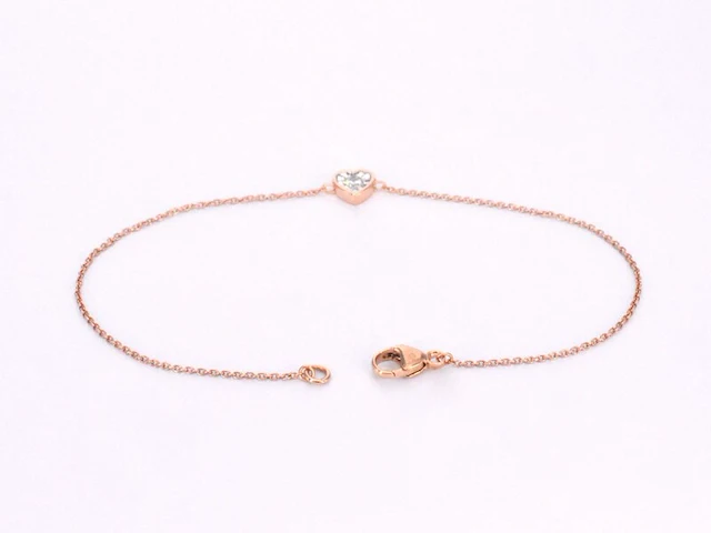Rosegouden armband met diamanten hartje 0.10 carat - afbeelding 4 van  8