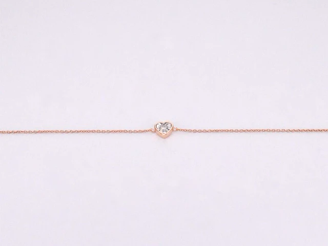 Rosegouden armband met diamanten hartje 0.10 carat - afbeelding 5 van  8