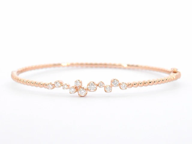 Rosegouden armband met diamanten - afbeelding 1 van  9
